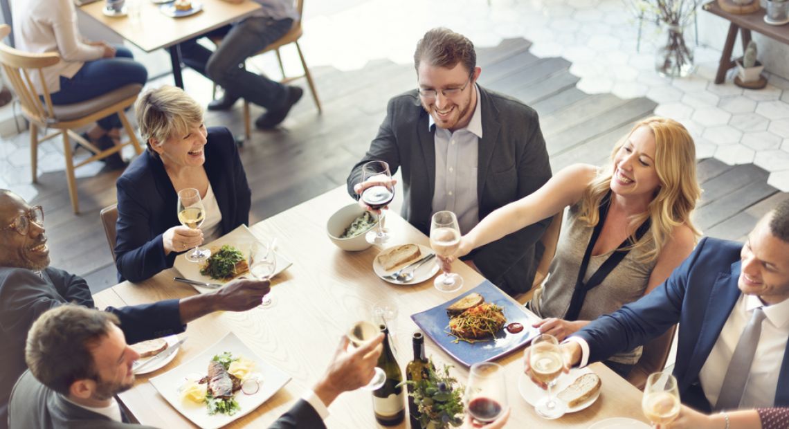 friends enjoying dinner