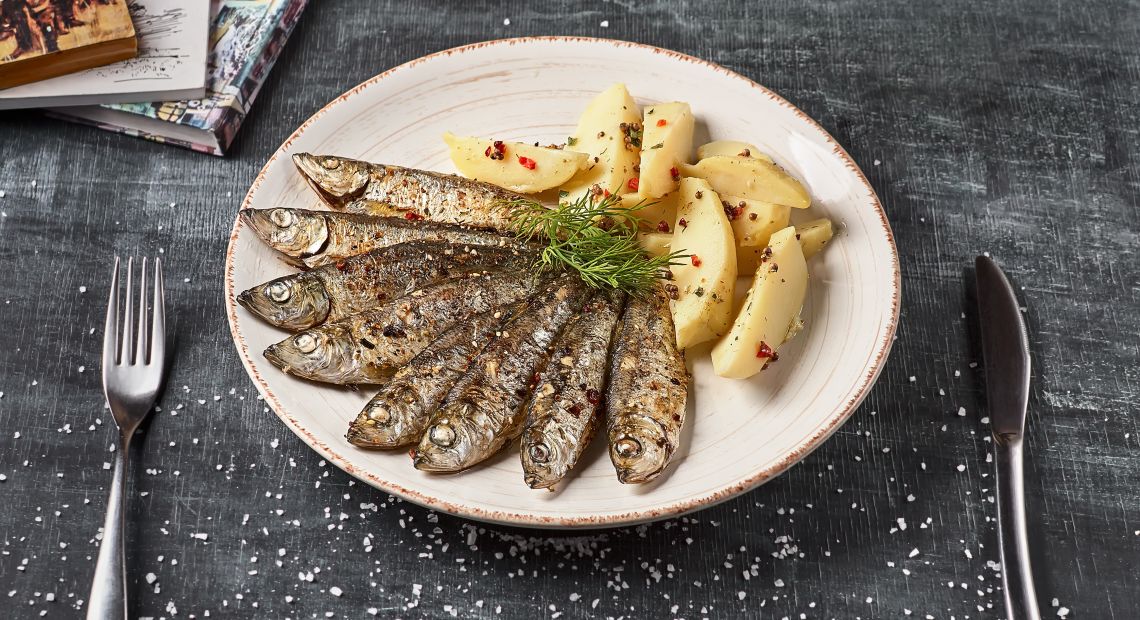 Sardines and potatoes