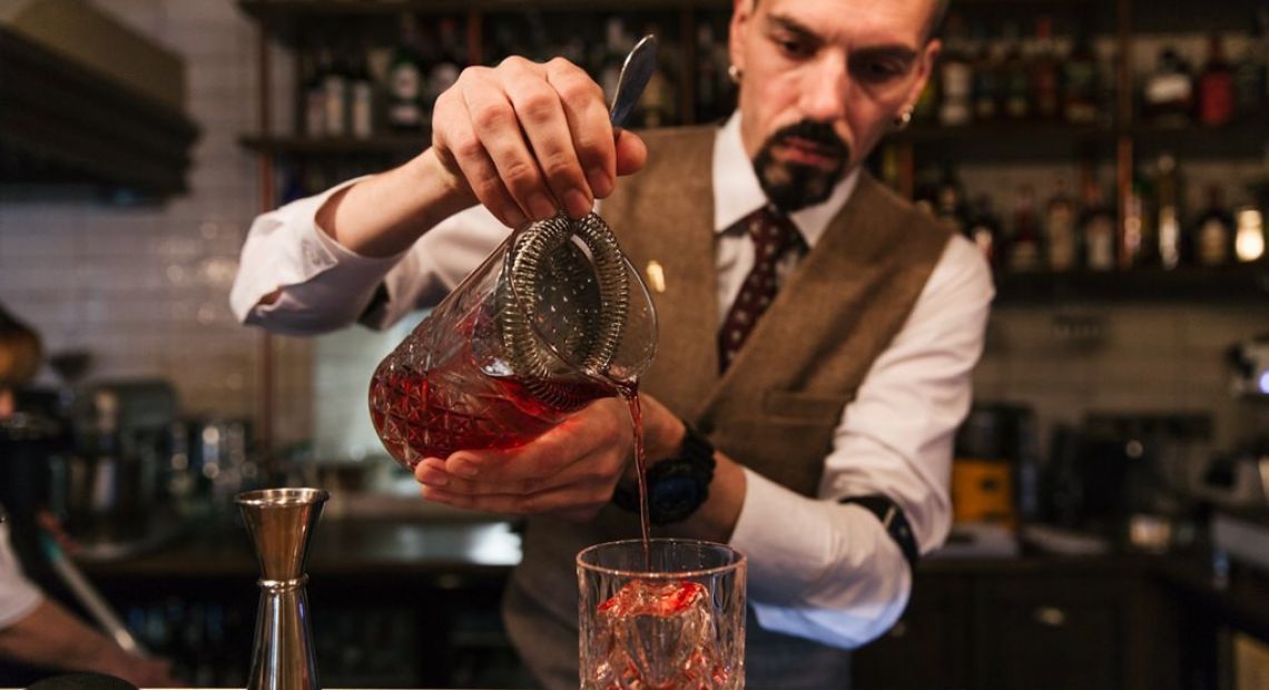 Barman making a coctail