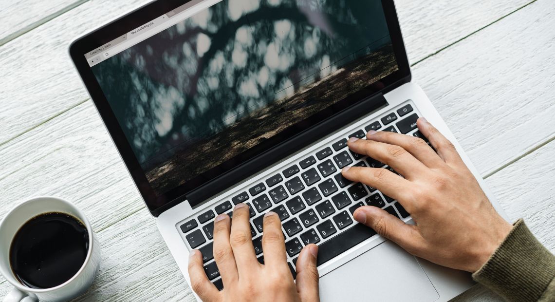Man working on the laptop