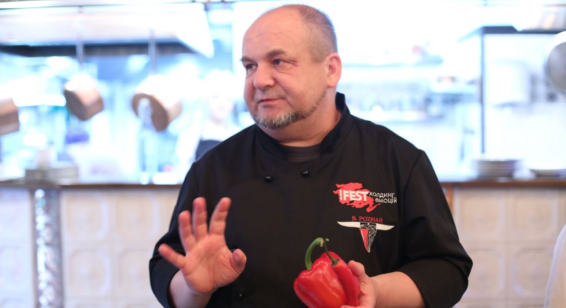 Chef at the At the Golden Rose restaurant Serhii Pozhar