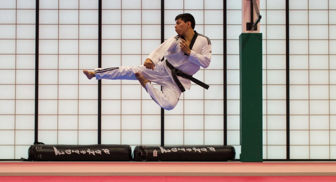 Man practising judo