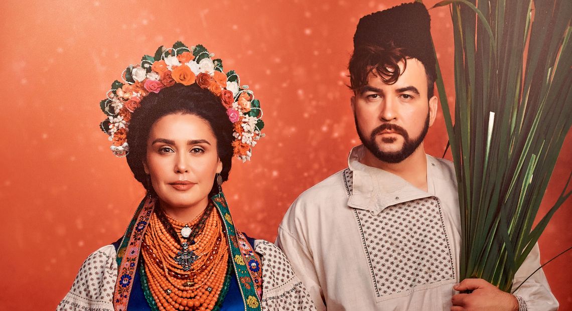 People dressed in traditional Ukrainian garment