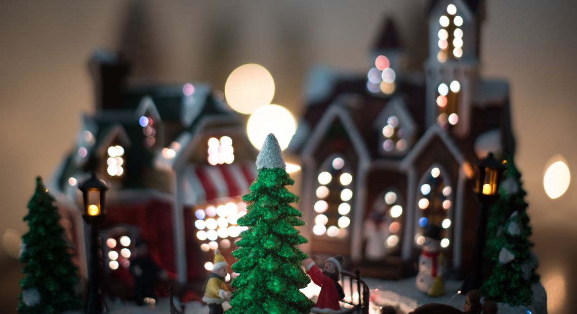 toy city in new year night