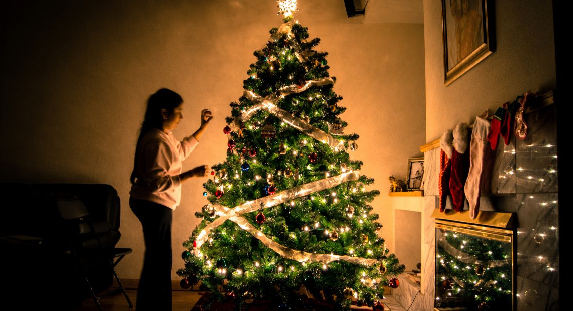 Christmas tree with lights