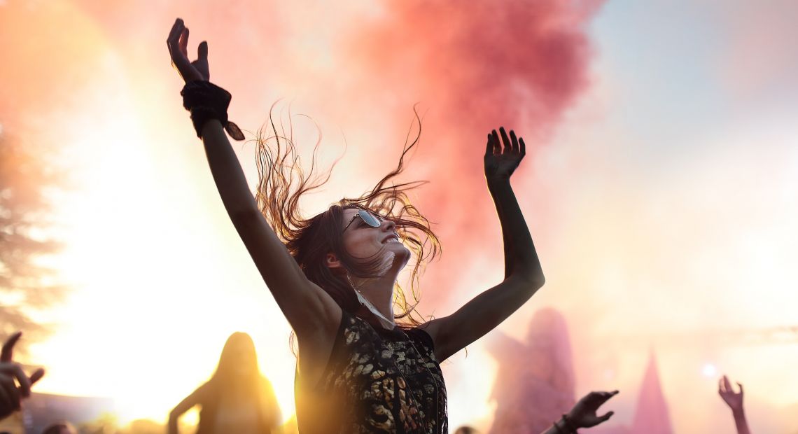 Girl having fun on a concert