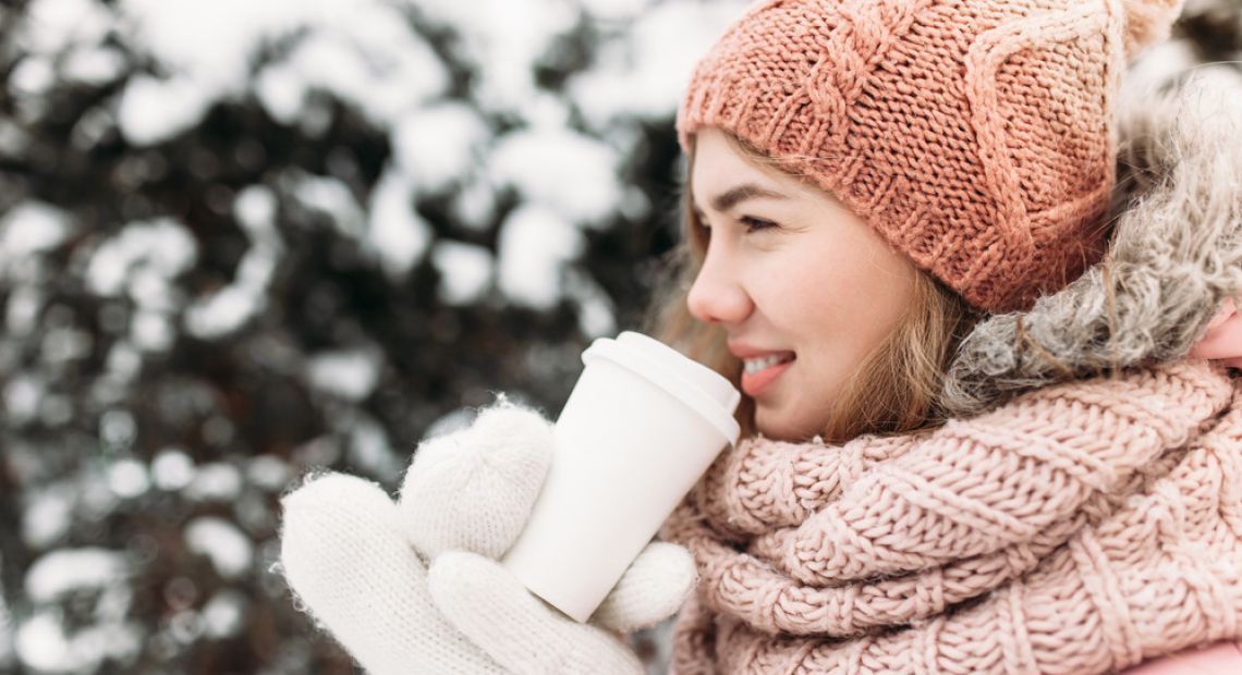 Girl in a beanie and warm scarf