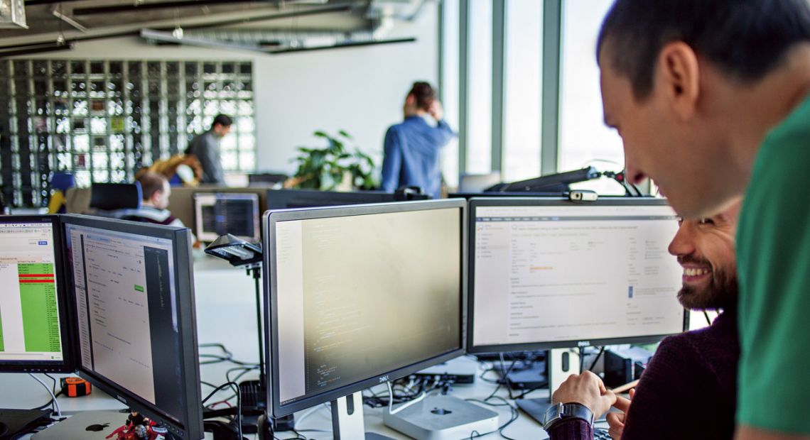 People around computers
