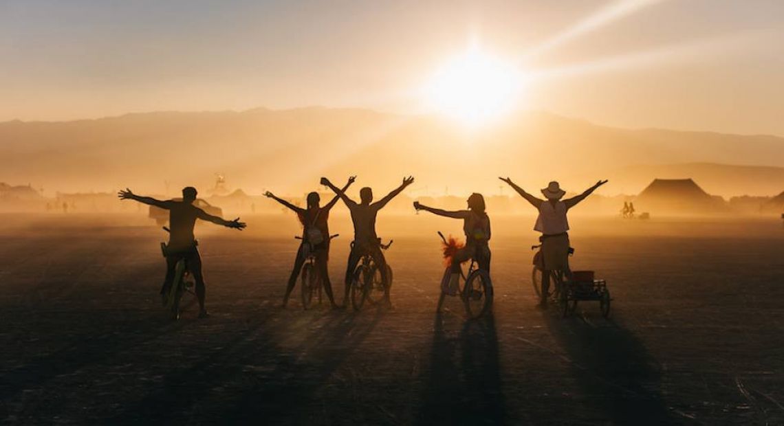 people and sunset