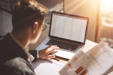 Man working with documents