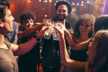 young people having drinks at party