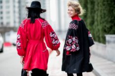 two young women in red and black vyshyvankas