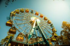 Old ferris wheel in autumn