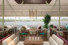 Restaurant by the Dnipro river