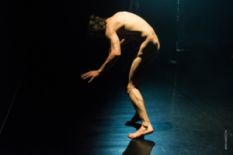 Naked man on the theater stage