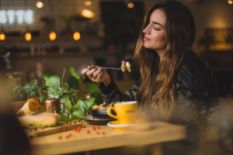 Girl eating cake