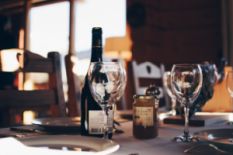 served table in restaurant