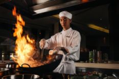 Thai chef preparing food