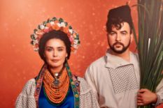 People dressed in traditional Ukrainian garment
