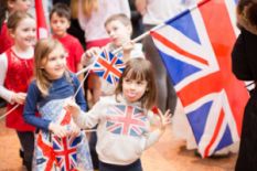 Kid holding a flag
