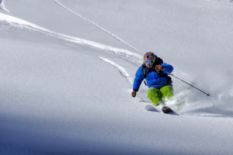 Man skiing on snow