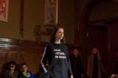Girl on a catwalk