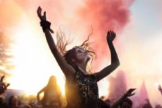 Girl having fun on a concert