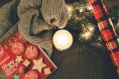 Cozy winter holiday decor