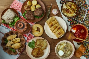 Ukrainian dishes on the table