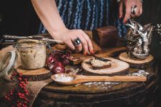 Woman is cooking