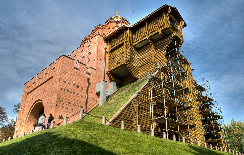 Golden gate in Kyiv on reconstruction