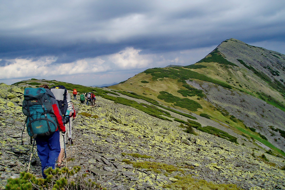 Hikers in the Carpathians