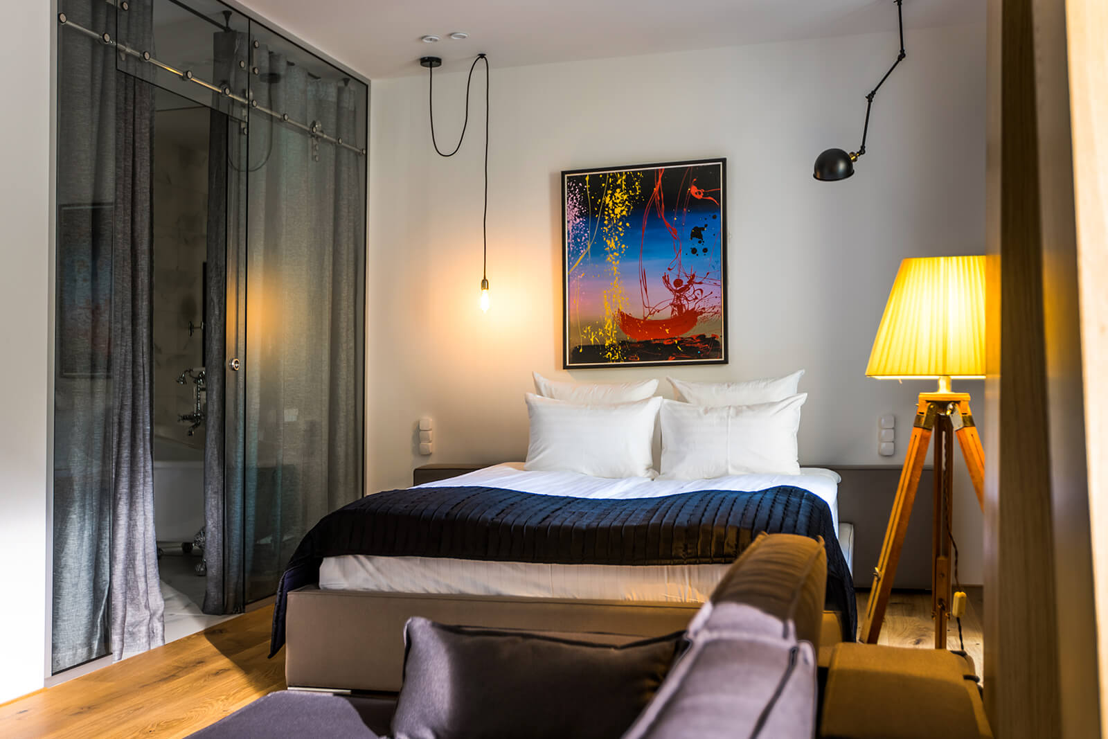bedroom in a hotel