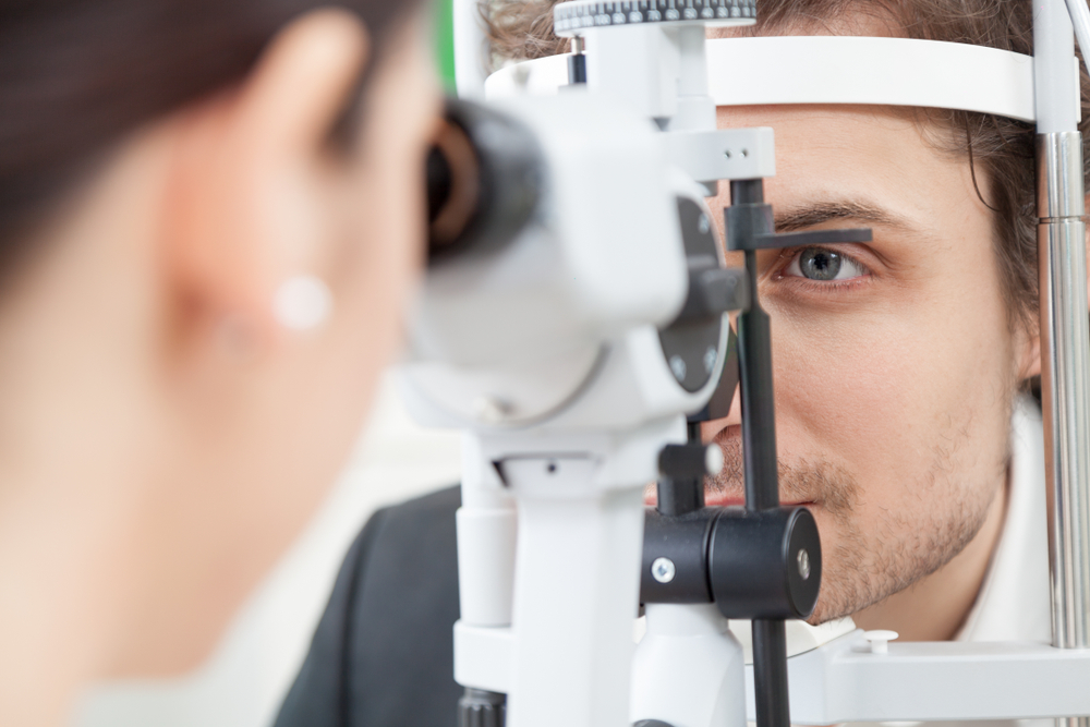 Doctor checking vision