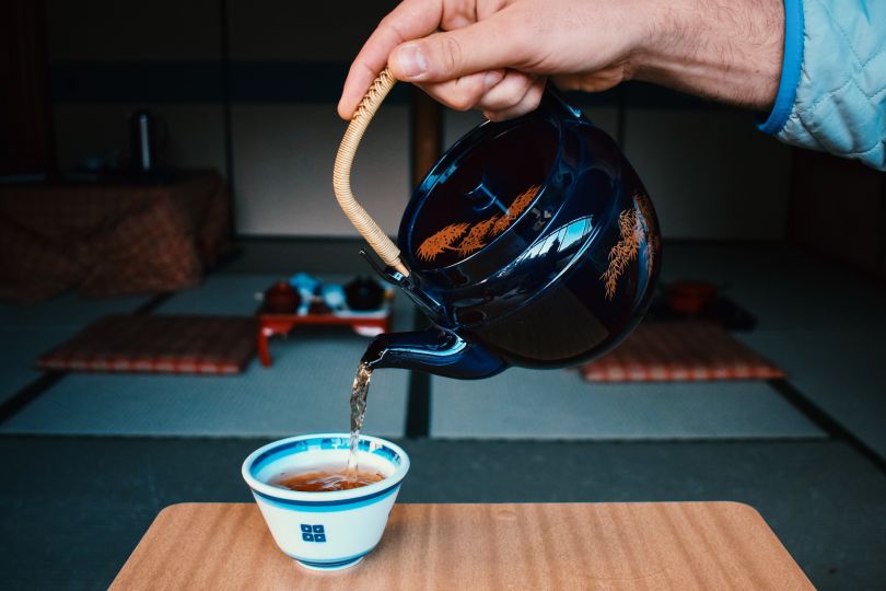 Pouring a cup of tea