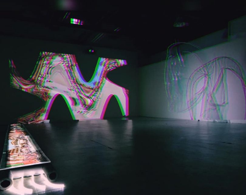 modern media art installation