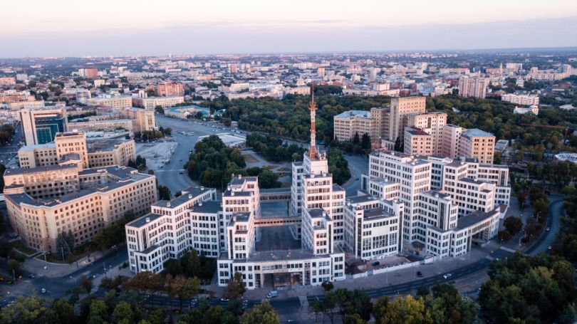 Large old buildings in Kharkiv