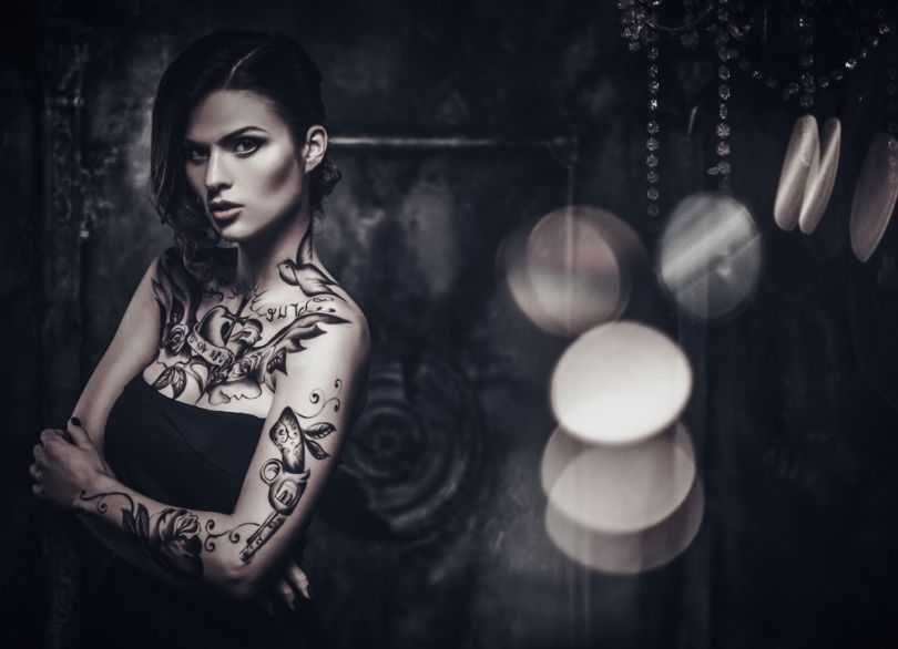 lady with tattoo