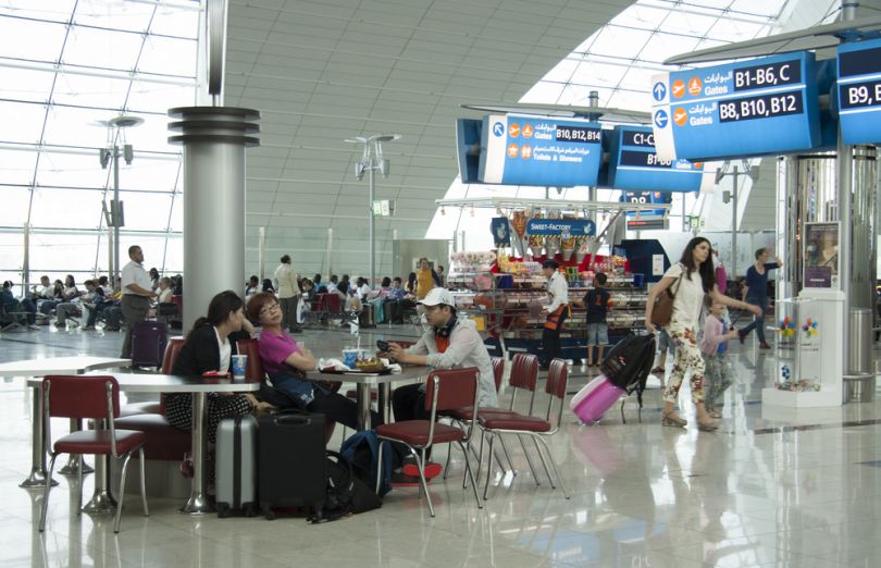 Tourists in airport