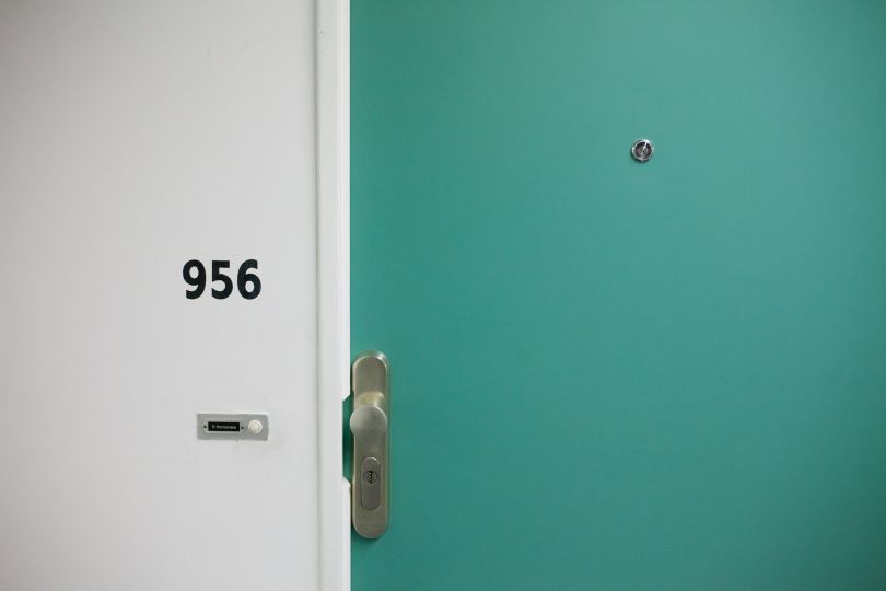 Hotel room with a number