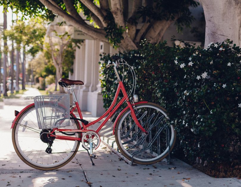Cute bike on a stand
