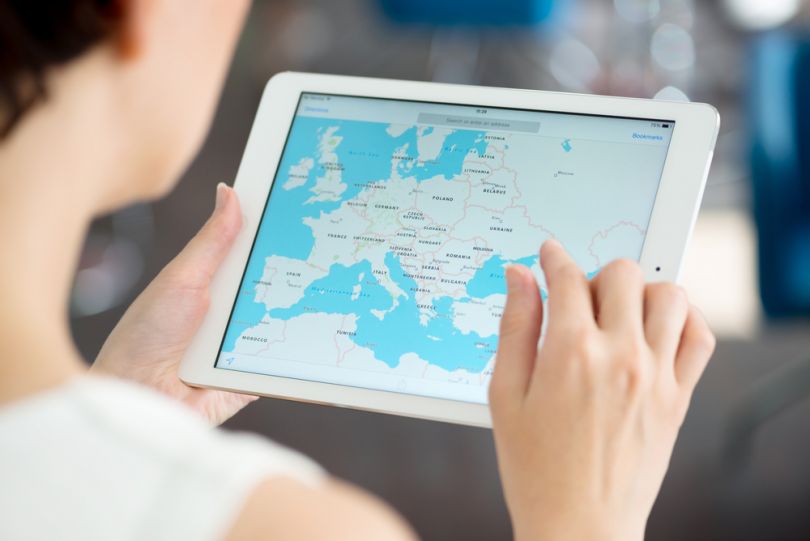 map on tablet