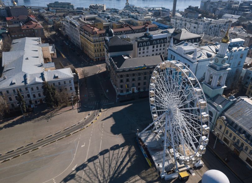 Aerial view of Podil