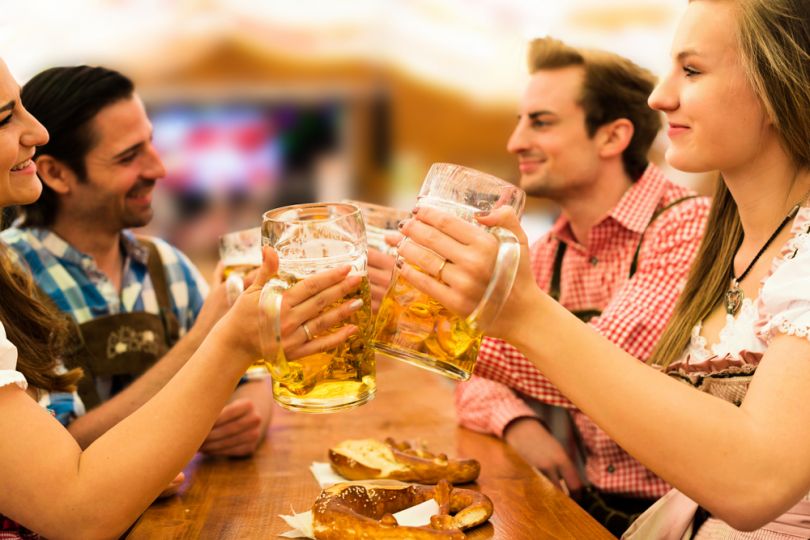 Drinking beer at Oktoberfest