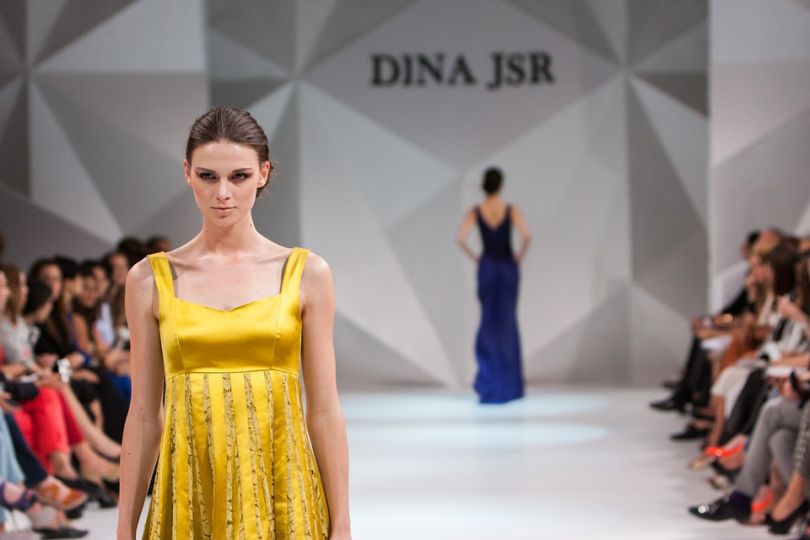 Model on catwalk