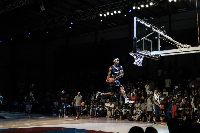 Man playing basketball