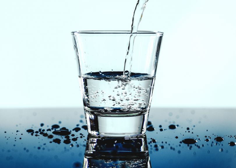 glass with clear water