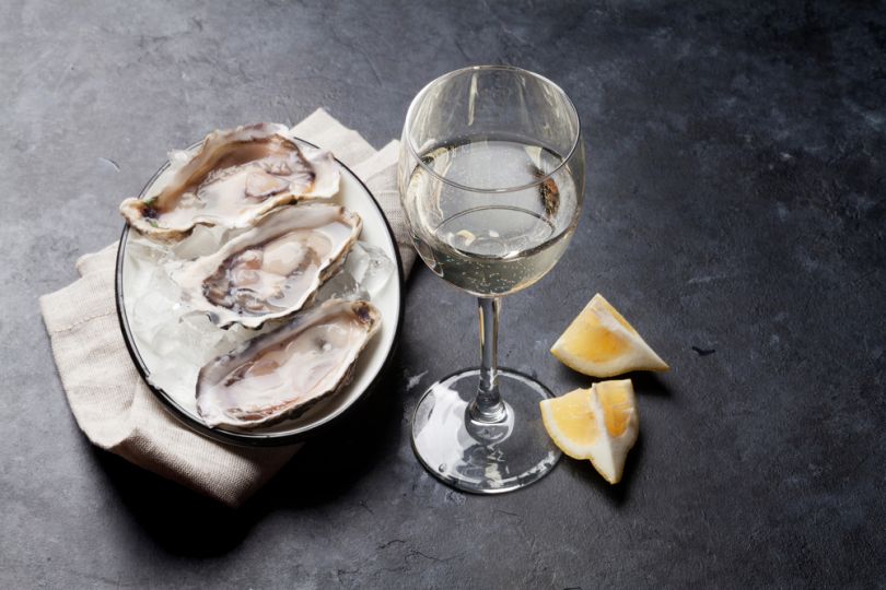  Chardonnay wine with oysters