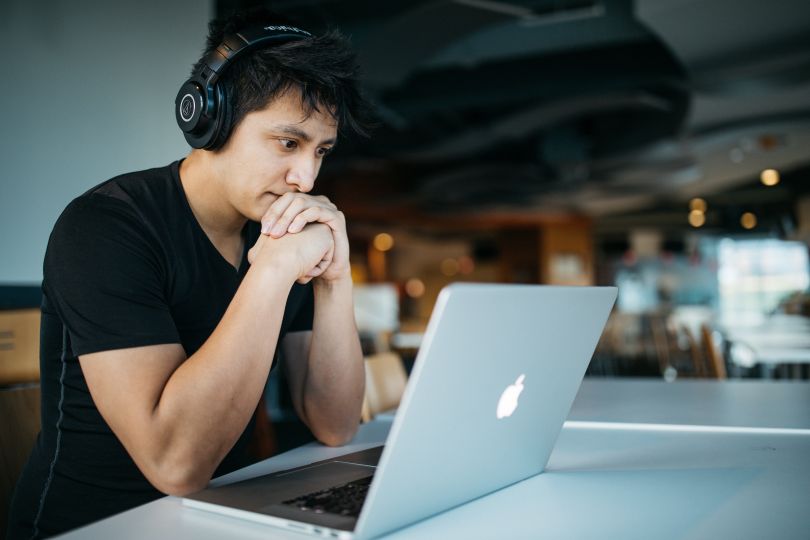Man working on the laptop