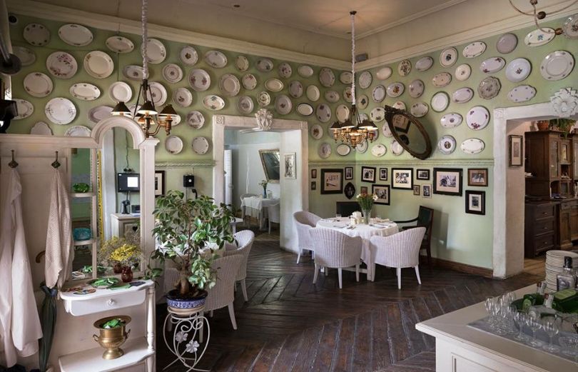 Cozy antique cafe interior
